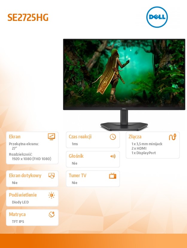 Dell SE2725HG 27″ Full HD – najważniejsze parametry monitora
